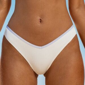 Neena Sporty Swim V Shape Cheeky Bikini Bottom In White Size M NWT (C13)**